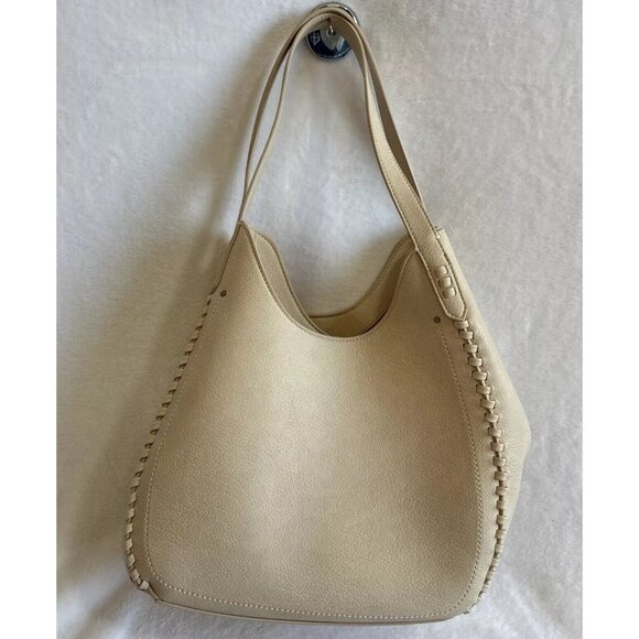 Style & Co Bucket Shoulder Bag Faux Leather Super Soft Pockets Galore Cream - Picture 1 of 12